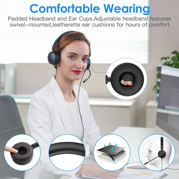 Office Wired Headphones For Computer
