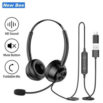 USB austiņas ar elastīgu mikrofonu